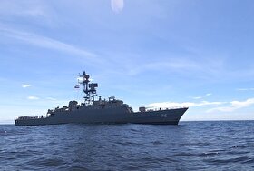 ویدئو | آیین تشییع ۱۱ شهید سرافراز ناو دنا در بندرعباس