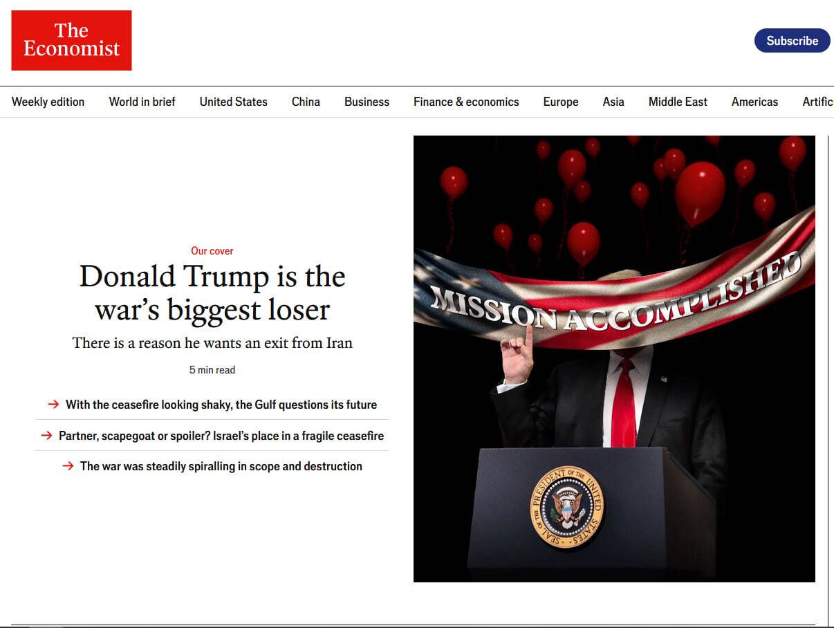 اکونومیست: ترامپ بزرگترین بازنده جنگ است!