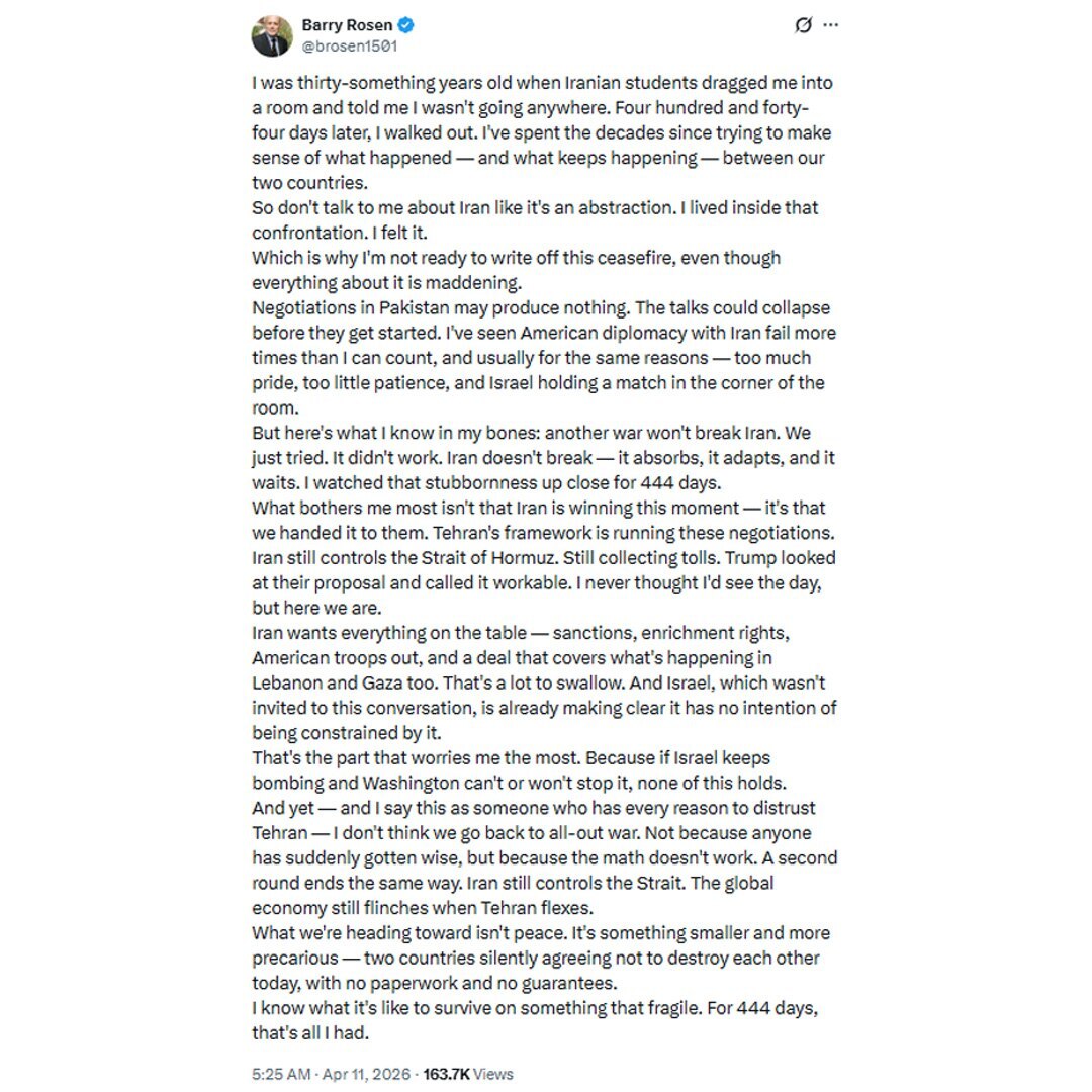 اذعان گروگان سابق سفارت آمریکا در ایران به توانمندی جمهوری اسلامی در حل مشکلات و تقابل با دشمن اذعان گروگان سابق سفارت آمریکا در ایران به توانمندی جمهوری اسلامی در حل مشکلات و تقابل با دشمن