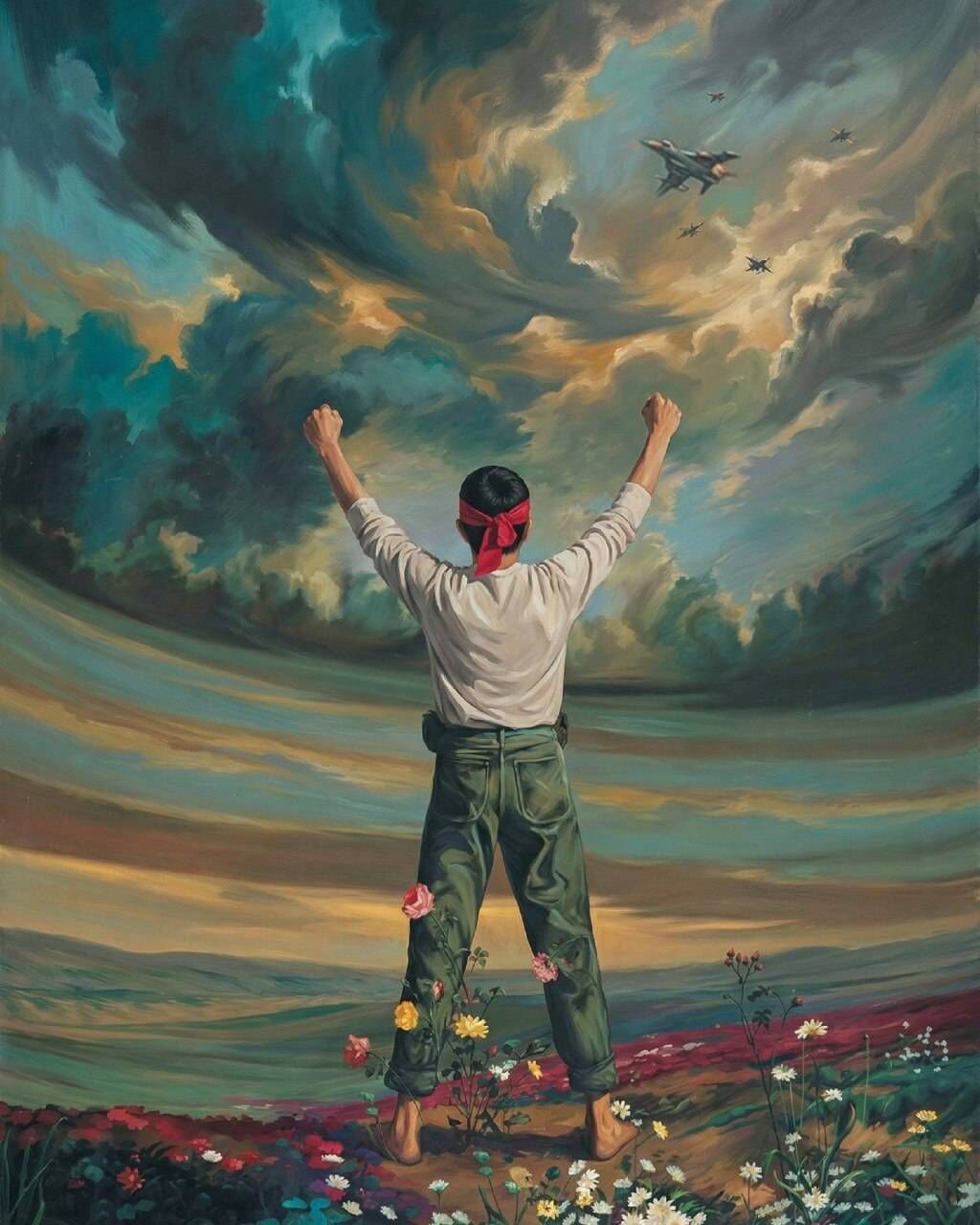 هنرمند لبنانی، «فهمیده» را در مواجهه با ماشین جنگی امروز به تصویر کشید