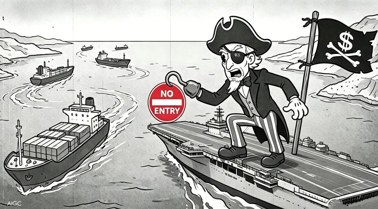 واکنش رسانه رسمی دولت چین به اقدام آمریکا در بستن تنگه هرمز + کاریکاتور