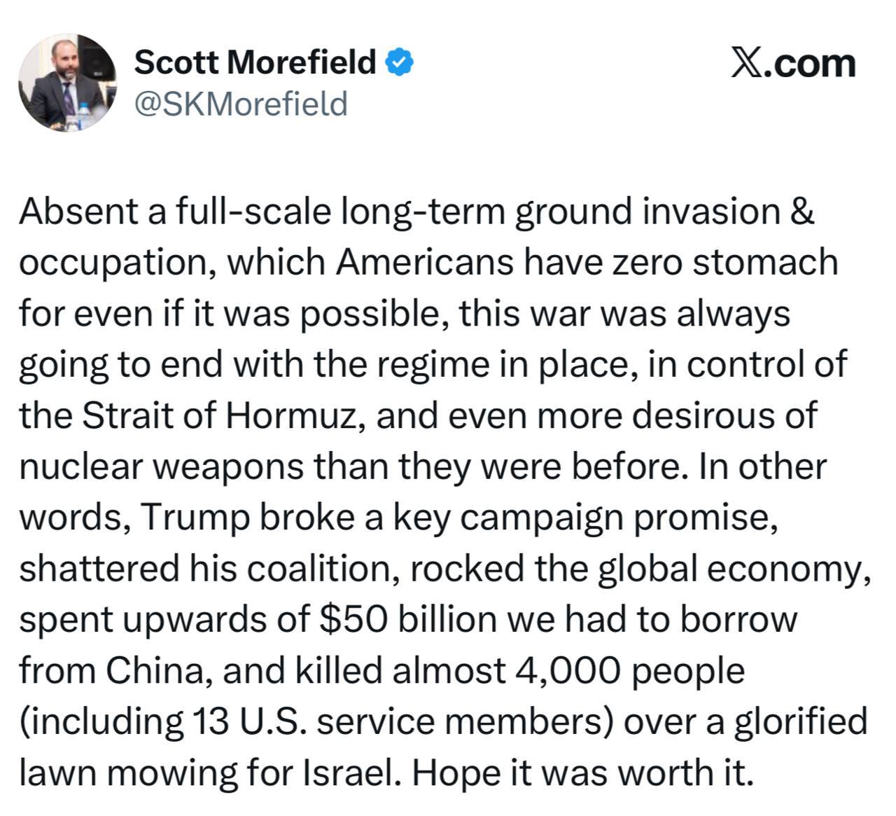 واکنش تحلیلگران آمریکایی به ادعای پیروزی ترامپ در جنگ | دستاورد بازگشایی تنگه هرمز یک تناقض است