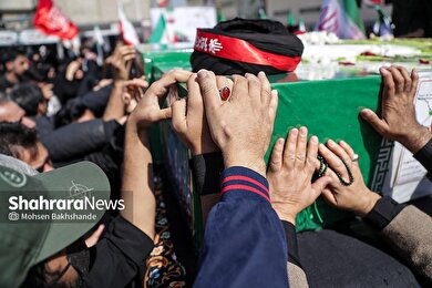 گزارش تصویری | مراسم تشییع پیکر شهید حجت‌الاسلام خطیب، وزیر اطلاعات در مشهد