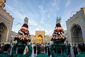 گل آرایی ویژه حرم مطهر امام رضا(ع) در ایام دهه کرامت ۱۴۰۵