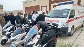 تقویت ناوگان اورژانس کاشمر با یک دستگاه آمبولانس و دو موتورلانس