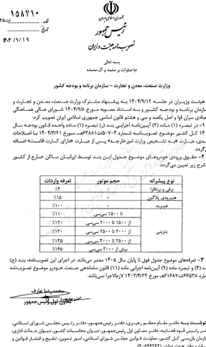اصلاحات جدید در جدول تعرفه واردات خودرو