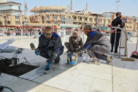 آغاز عملیات سنگفرش بین الحرمین