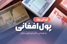 قیمت امروز پول افغانی (۳۰ اردیبهشت ۱۴۰۵)