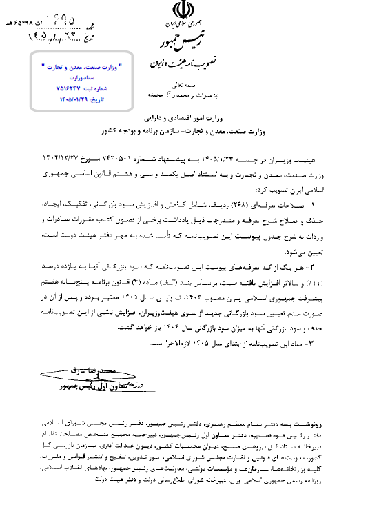 سود بازرگانی و تعرفه واردات ۲۶۸ قلم کالا اصلاح شد +جزئیات