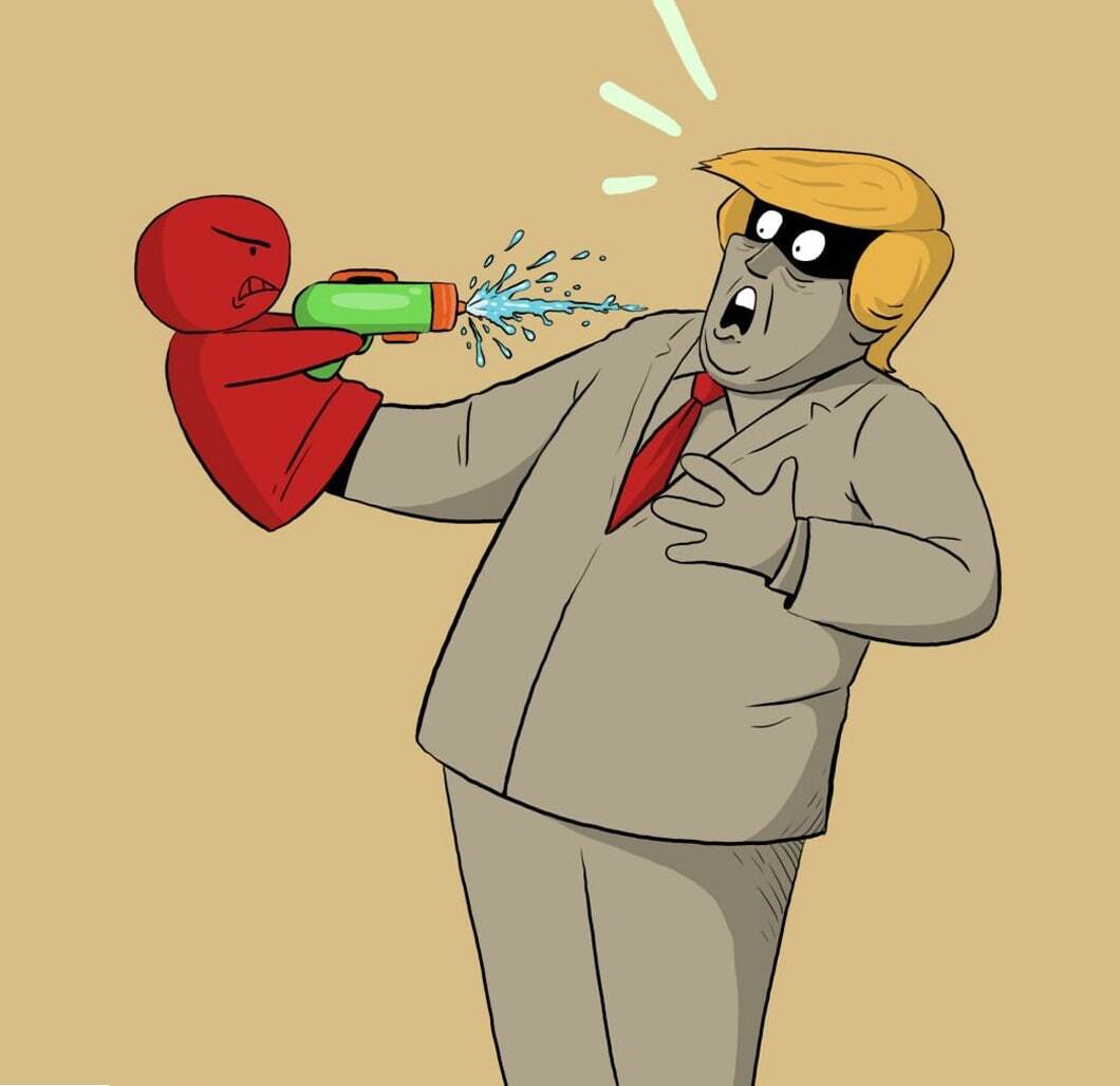 کاریکاتور | واکنش کنایه آمیز کاریکاتوریست یمنی به حادثه تیراندازی در مراسم ضیافت خبرنگاران