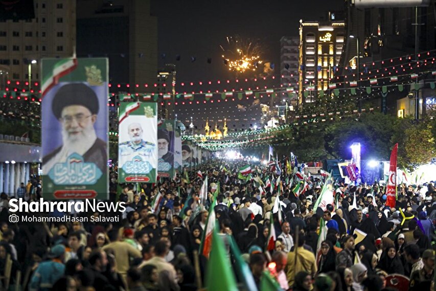 گزارش تصویری | اجتماع بزرگ «لشکریان امام رضا (ع)» در شب میلاد شمس الشموس