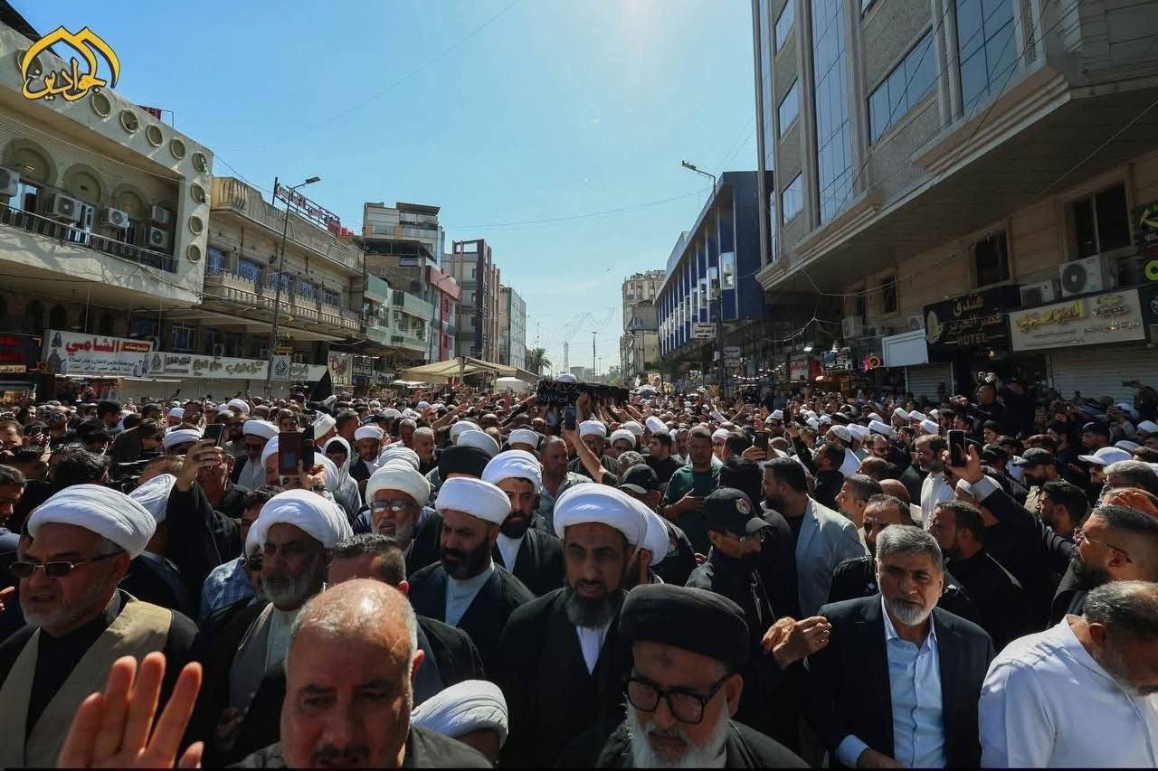 عکس‌هایی از مراسم تشییع پیکر آیت الله شیخ محمد اسحاق فیاض در کاظمین