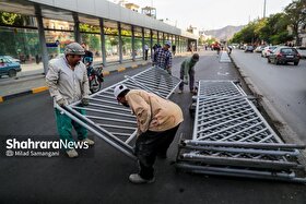 جمع‌آوری نرده‌های بی‌آرتی خیابان امام رضا(ع) به منظور ایمن‌سازی مسیر تشییع پیکر رهبر شهید در مشهد | اتوبوس و مترو پنج روز رایگان خواهد بود +فیلم