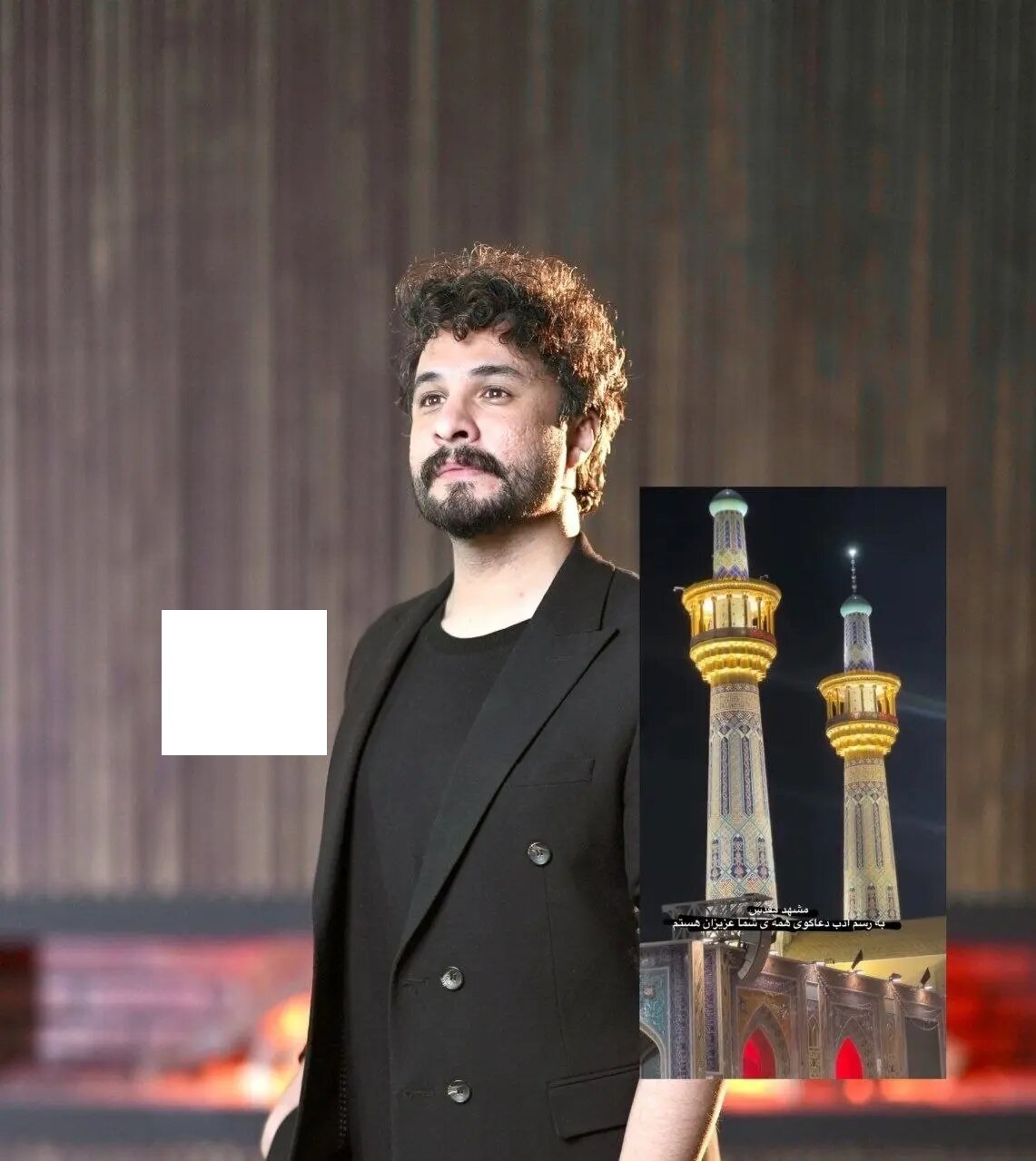 حضور خواننده مشهور برای مراسم تدفین رهبر شهید در مشهد + عکس
