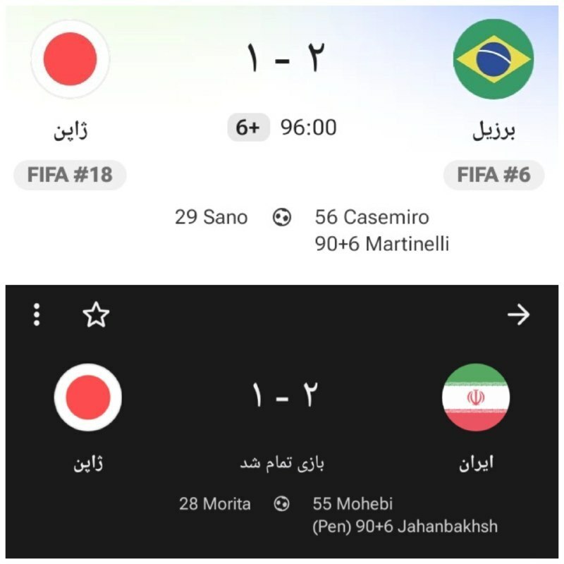 شباهت عجیب برد برزیل برابر ژاپن به پیروزی ایران + عکس