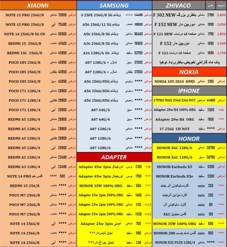 لیست کامل قیمت امروز گوشی موبایل در مشهد (۱۱ مرداد ۱۴۰۵) | از آیفون ۴۰۰ میلیونی تا اقتصادیهای سامسونگ لیست کامل قیمت امروز گوشی موبایل در مشهد (۱۱ مرداد ۱۴۰۵) | از آیفون ۴۰۰ میلیونی تا اقتصادیهای سامسونگ