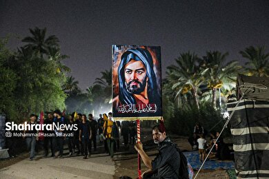 گزارش تصویری | پیاده روی شبانه زائران اربعین در طریق العلماء