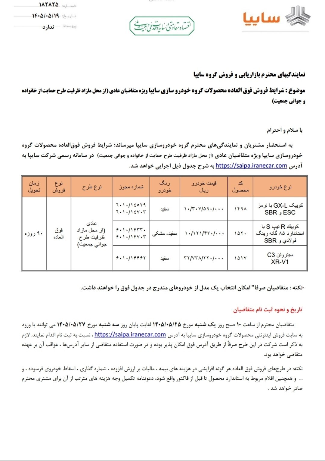 شرایط فروش ۳ محصول سایپا به صورت قرعه‌کشی اعلام شد