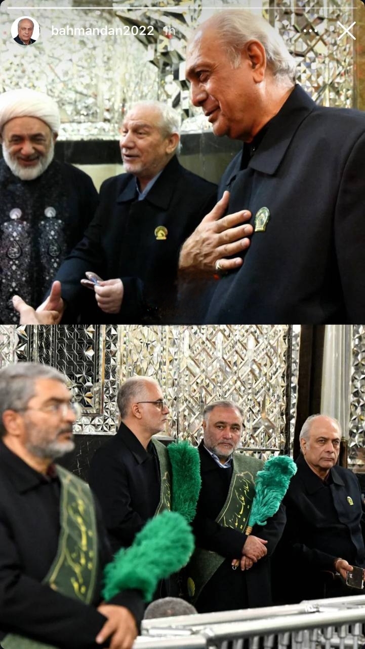 بهمن دان در لباس خادمی حرم امام رضا(ع) + عکس