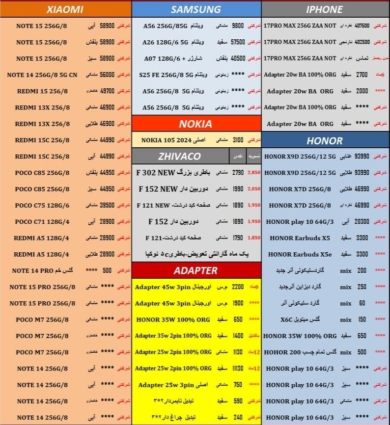 بررسی قیمت موبایل در بازار مشهد | پرچمداران اپل در صدر جدول قیمتها (۲۷ مرداد ۱۴۰۵) بررسی قیمت موبایل در بازار مشهد | پرچمداران اپل در صدر جدول قیمتها (۲۷ مرداد ۱۴۰۵)