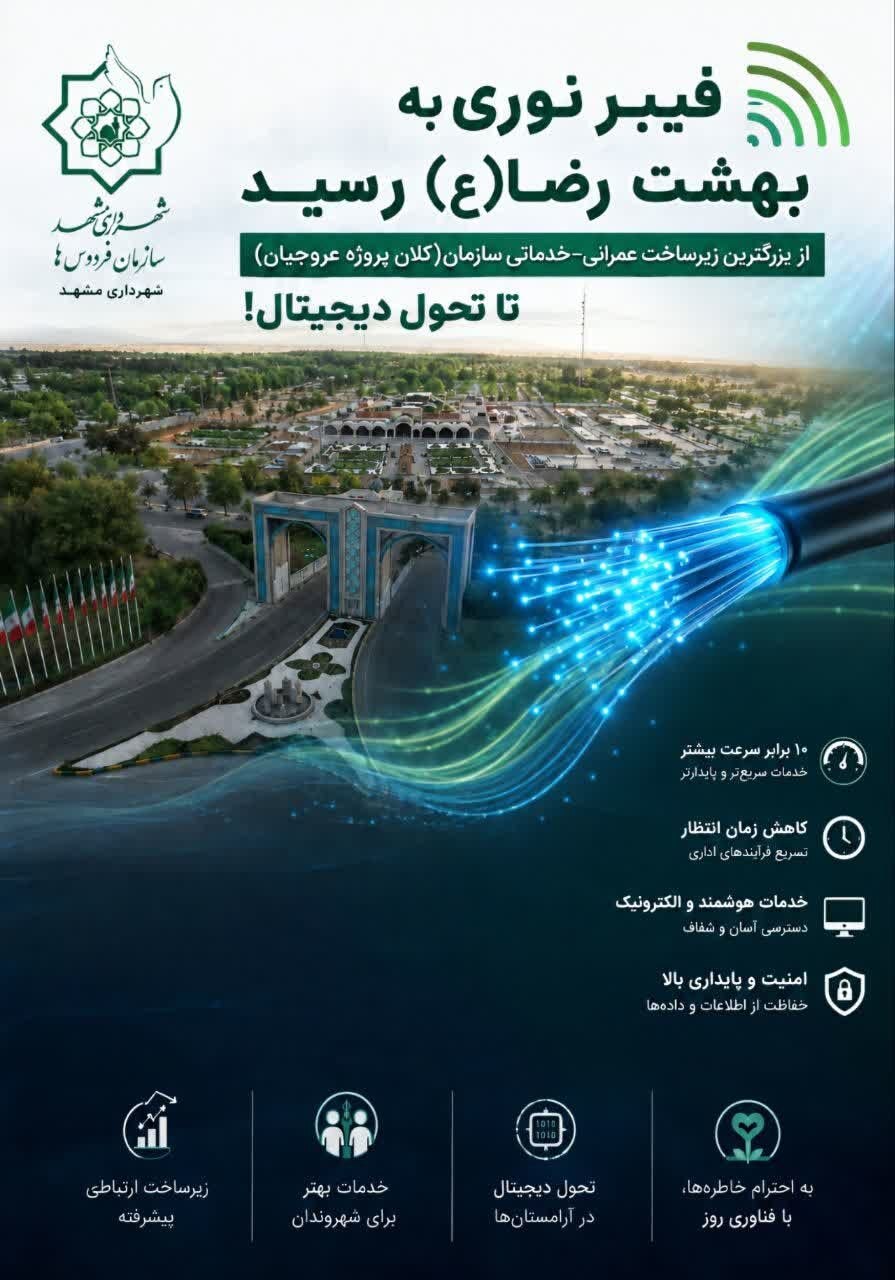 فیبر نوری به بهشت رضا (ع) رسید