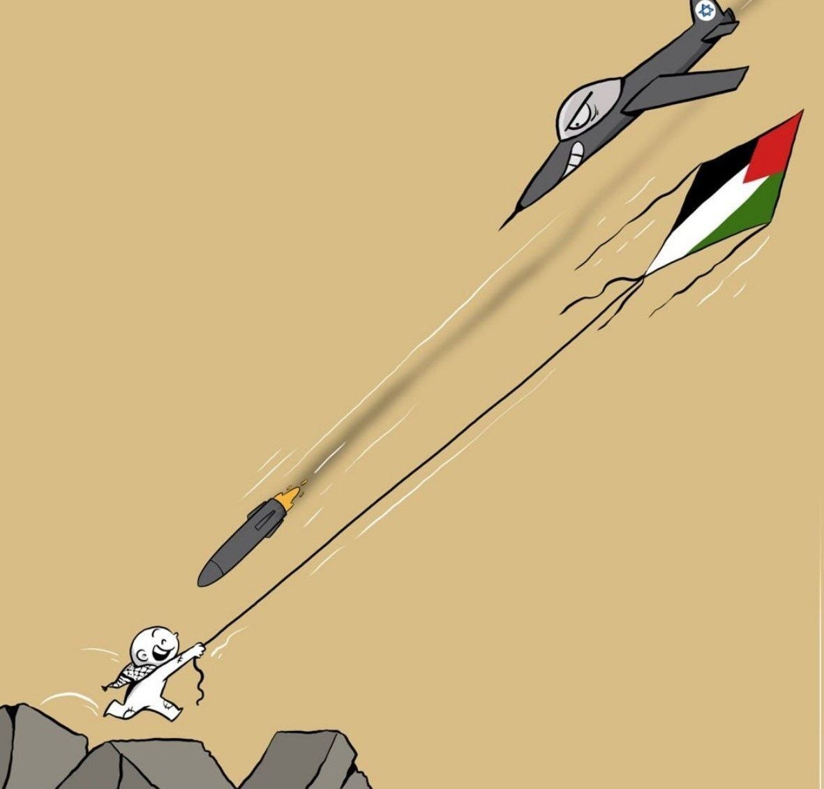 پاسخ کارتونی کمال شرف به تهدید بادبادک‌های کودکان غزه
