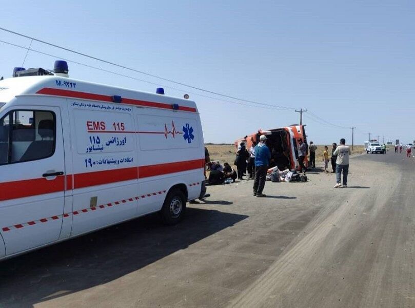 واژگونی اتوبوس در جاده سبزوار به نیشابور ۴۶ مصدوم بر جای گذاشت (۹ شهریور ۱۴۰۵) واژگونی اتوبوس در جاده سبزوار به نیشابور ۴۶ مصدوم بر جای گذاشت (۹ شهریور ۱۴۰۵)