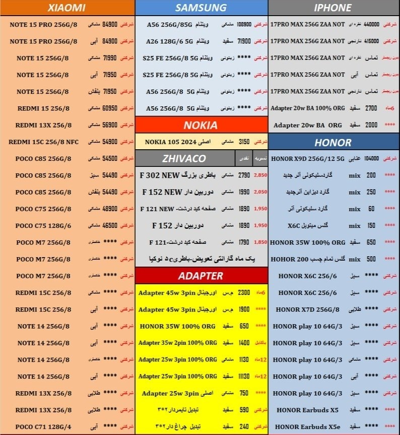بازار موبایل مشهد زیر ذرهبین | از جهش قیمت آیفون تا ثبات نسبی گوشیهای اقتصادی (۹ شهریور ۱۴۰۵) بازار موبایل مشهد زیر ذرهبین | از جهش قیمت آیفون تا ثبات نسبی گوشیهای اقتصادی (۹ شهریور ۱۴۰۵)