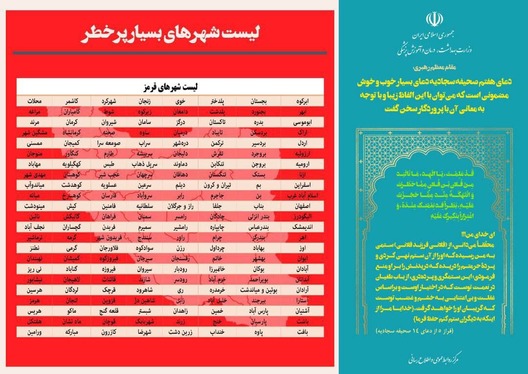 آخرین رنگ‌بندی کرونا در کشور | یازده شهر همچنان قرمز + اسامی شهرها (۷ اسفند ۱۴۰۰)