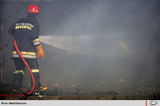 حريق در بازار گل فتح آباد