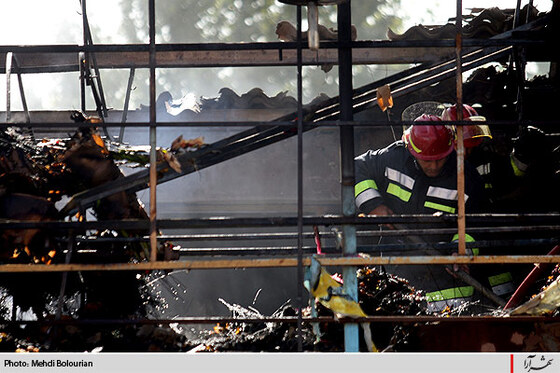 حريق در بازار گل فتح آباد