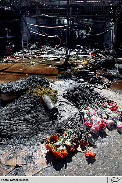 حريق در بازار گل فتح آباد