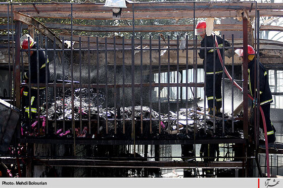 حريق در بازار گل فتح آباد