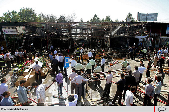 حريق در بازار گل فتح آباد