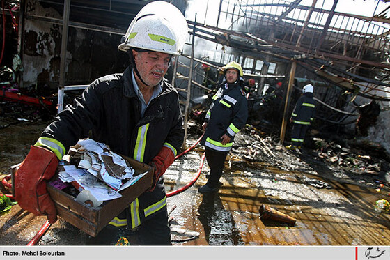 حريق در بازار گل فتح آباد