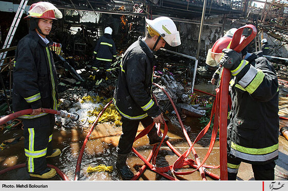 حريق در بازار گل فتح آباد