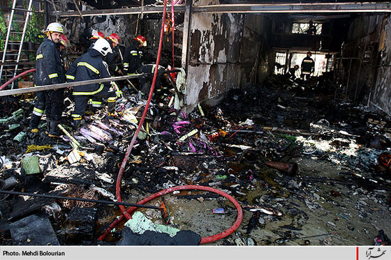 حريق در بازار گل فتح آباد