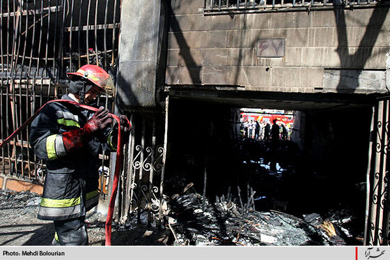 حريق در بازار گل فتح آباد