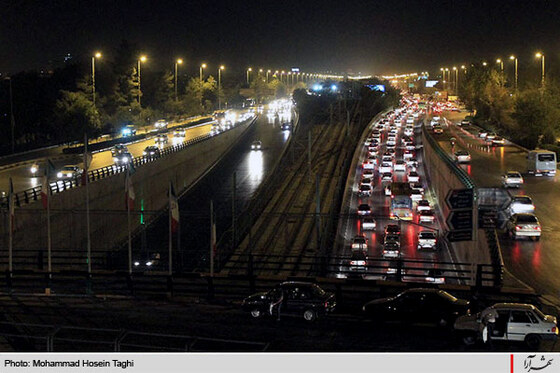 ترافيك شبانه زيرگذر ميدان آزادي
