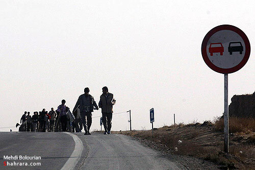  زائران پياده  امام رضا (ع) در راه مشهد