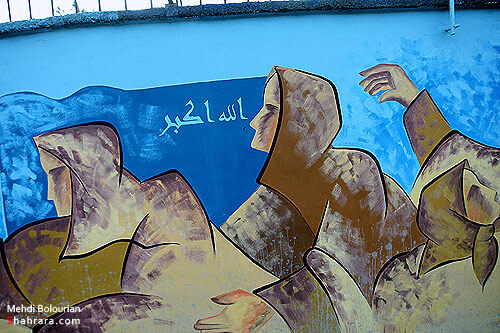 رونمايي از بزرگترين نقاشي ديواري مشهد