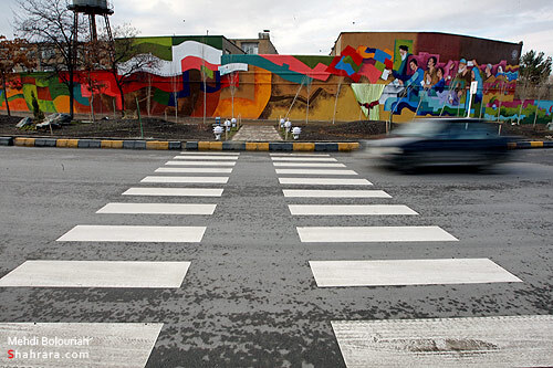 رونمايي از بزرگترين نقاشي ديواري مشهد