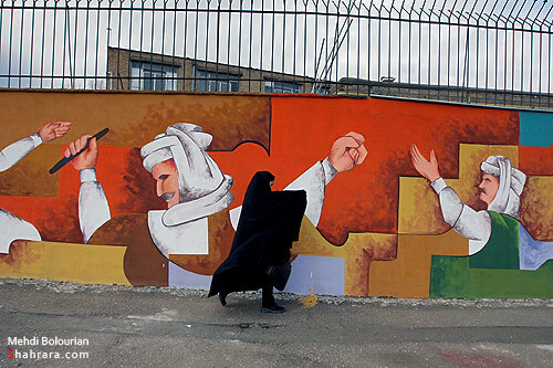 رونمايي از بزرگترين نقاشي ديواري مشهد