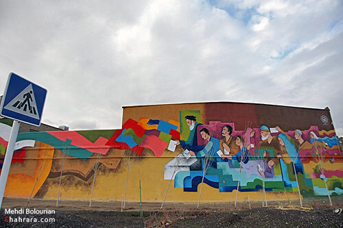 رونمايي از بزرگترين نقاشي ديواري مشهد