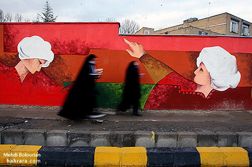 رونمايي از بزرگترين نقاشي ديواري مشهد
