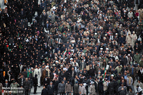 راهپیمایی مردم مشهد در اعتراض به فتنه 25 بهمن