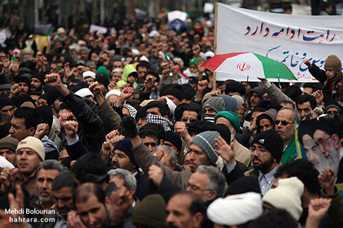 راهپیمایی مردم مشهد در اعتراض به فتنه 25 بهمن