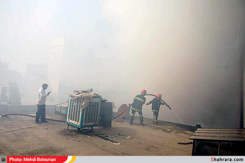 آتش سوزي در انبار لوازم برقي