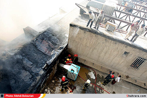 آتش سوزي در انبار لوازم برقي