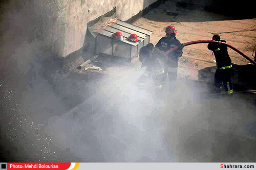 آتش سوزي در انبار لوازم برقي